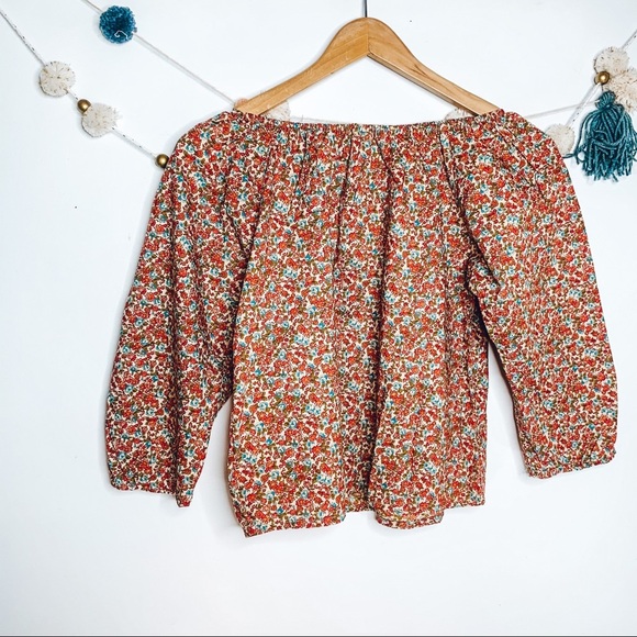 VINTAGE vsco y2k floral off the shoulder crop top - Picture 5 of 13